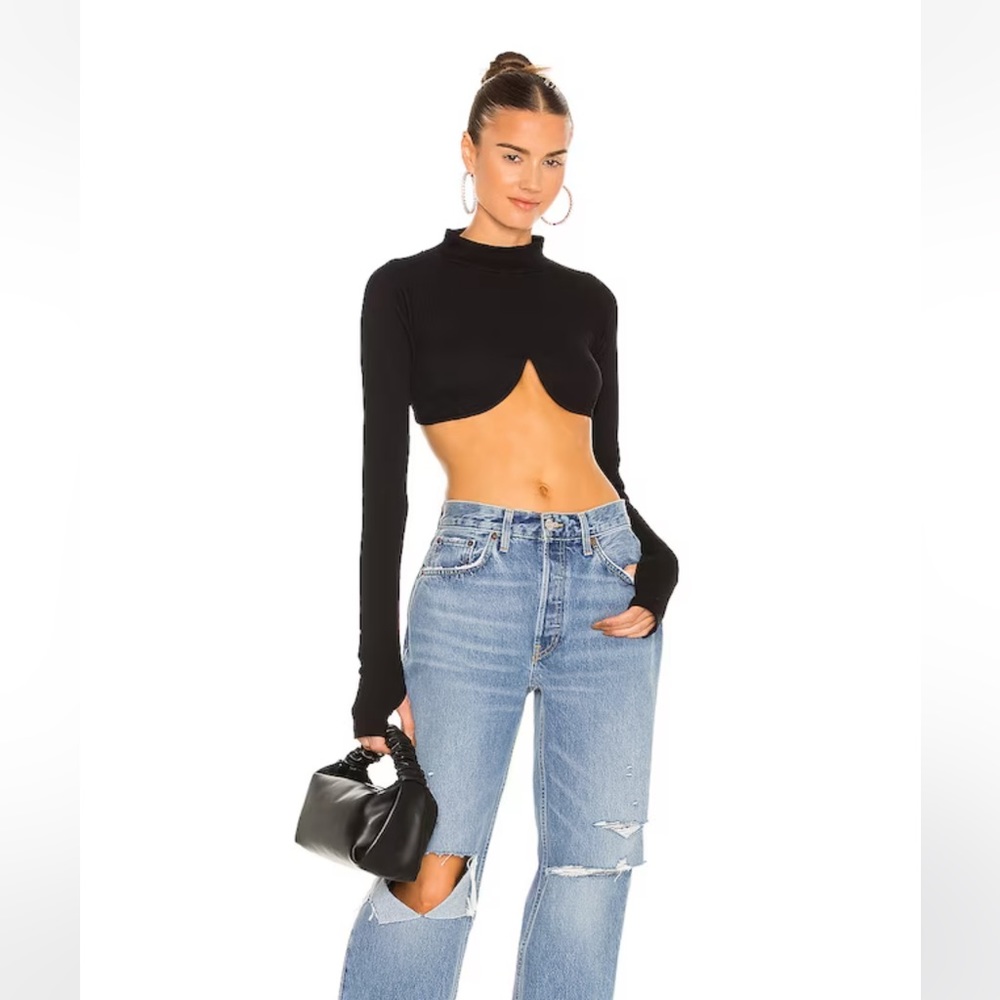 BNWT OW Collection Muse Top in Black Caviar SZ LARGE